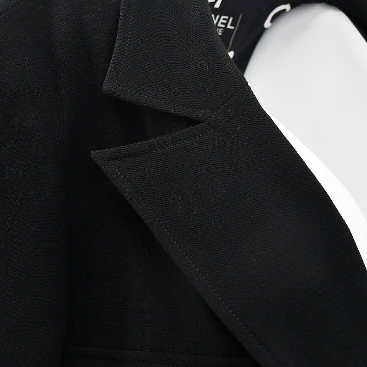 Top Quality Chanel Double Breasted Jacket Black 97P #42