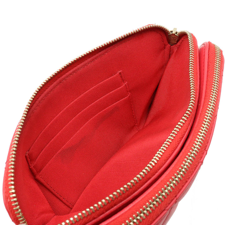 Top Quality Chanel Top Quality Chanel MATRASS W Zip Chain Wallet Chain Holder 2WAY  Leather Pink Cradle Gold  A82527