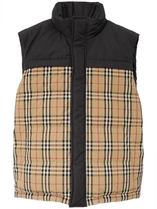 Burberry Check Panel Reversible Vest Beige
