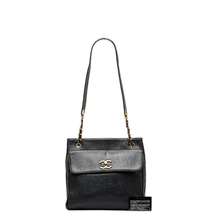 Top Quality Chanel Cocomark Gold  Chain houlder Bag  Bag Black Caviar S  CHANEL