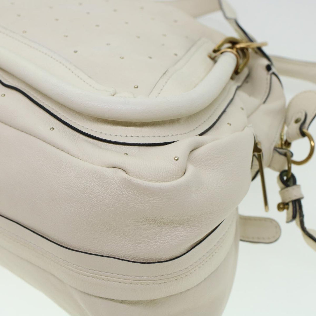 Chloe Paraty Hand Bag Leather 2way White 04-11-50 44037