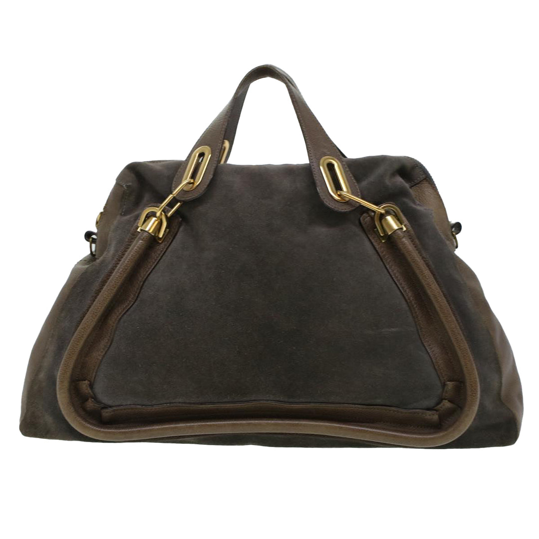 Chloe Paraty Hand Bag Leather Brown 44038