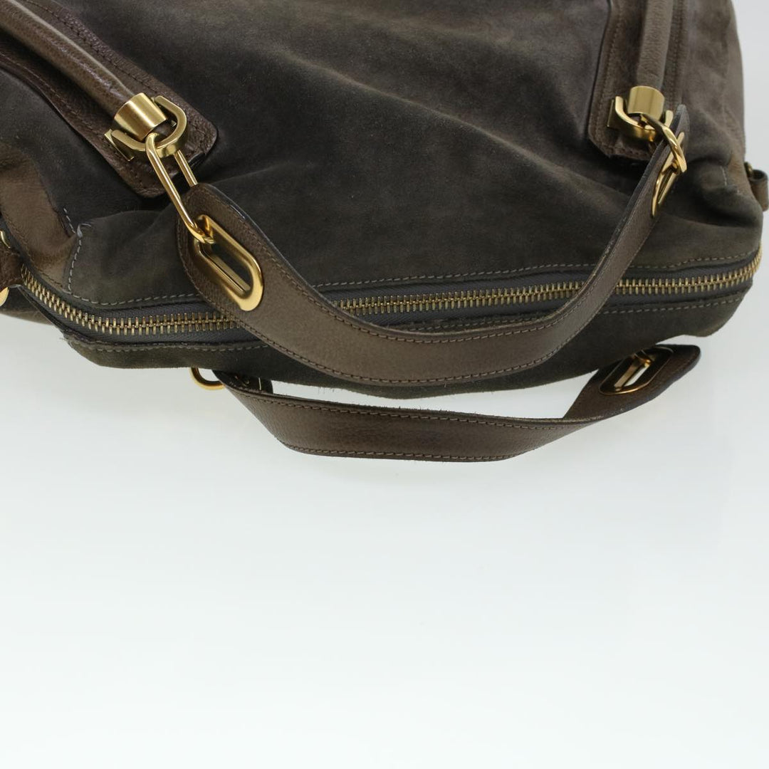 Chloe Paraty Hand Bag Leather Brown 44038