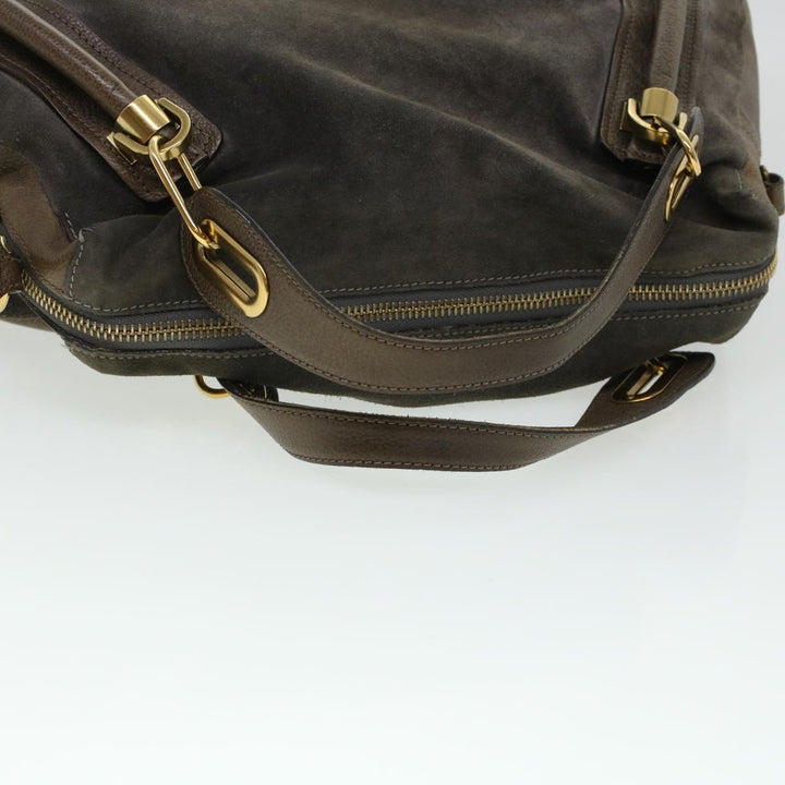 Chloe Paraty Hand Bag Leather Brown 44038