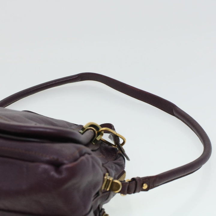 Chloe Paraty Hand Bag Leather Purple 02-12-50-65 44039