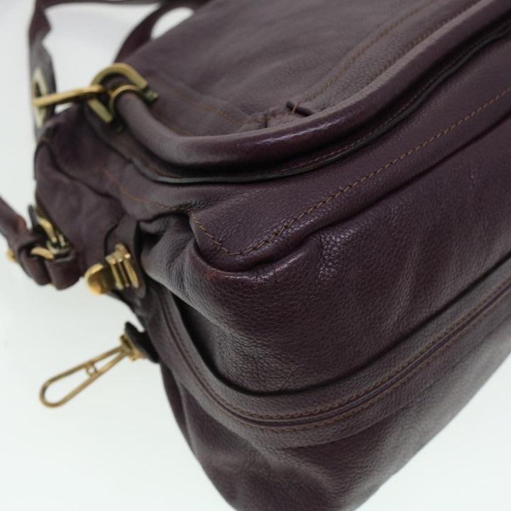 Chloe Paraty Hand Bag Leather Purple 02-12-50-65 44039