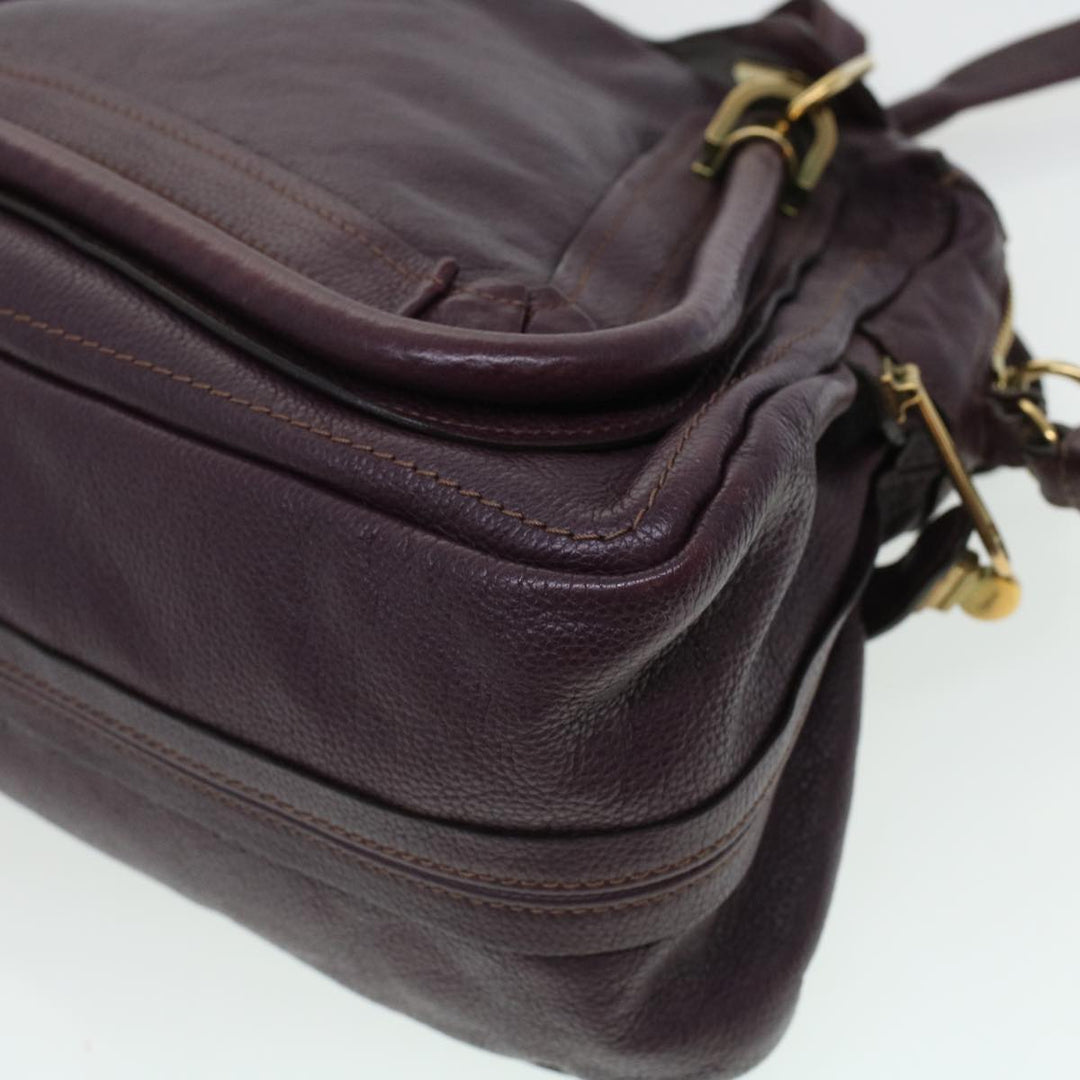Chloe Paraty Hand Bag Leather Purple 02-12-50-65 44039