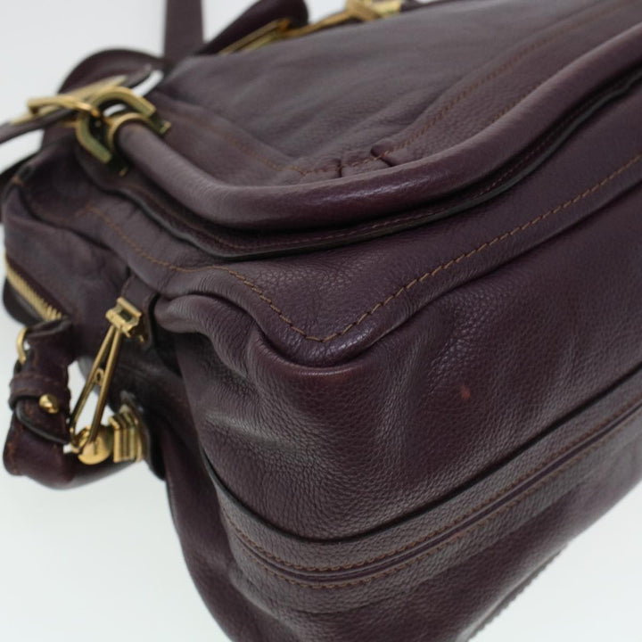 Chloe Paraty Hand Bag Leather Purple 02-12-50-65 44039