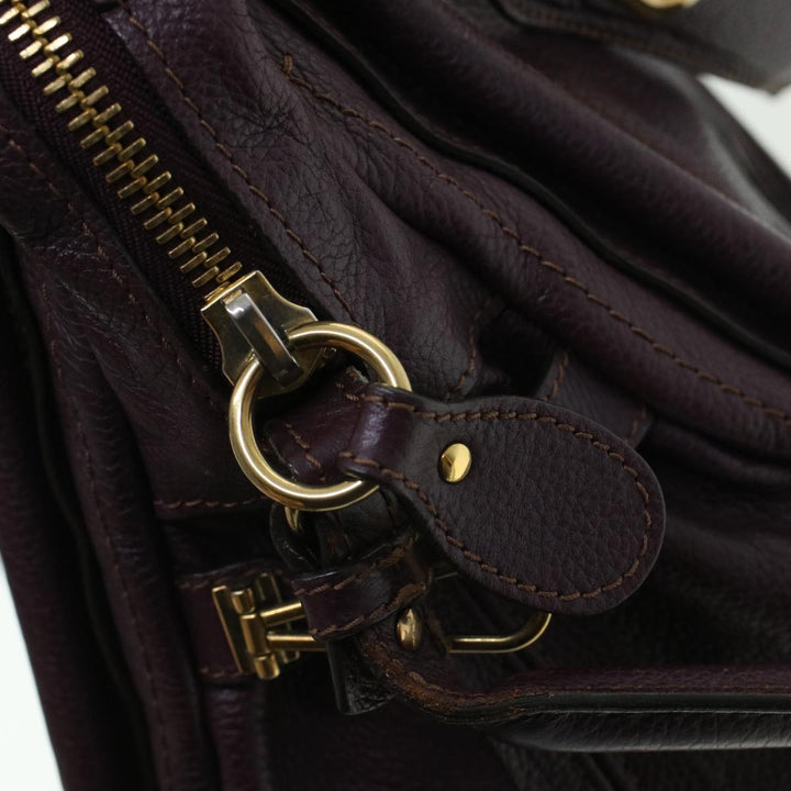Chloe Paraty Hand Bag Leather Purple 02-12-50-65 44039