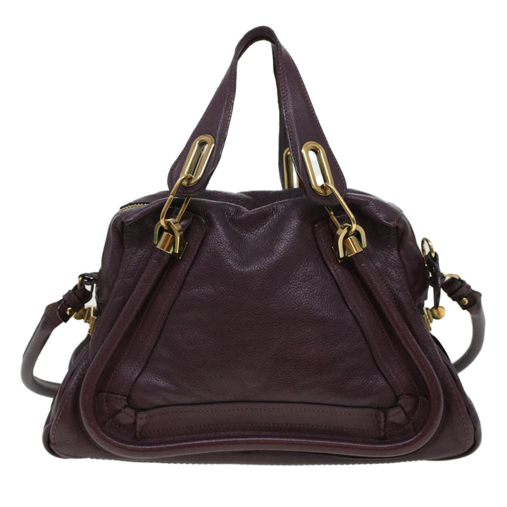Chloe Paraty Hand Bag Leather Purple 02-12-50-65 44039