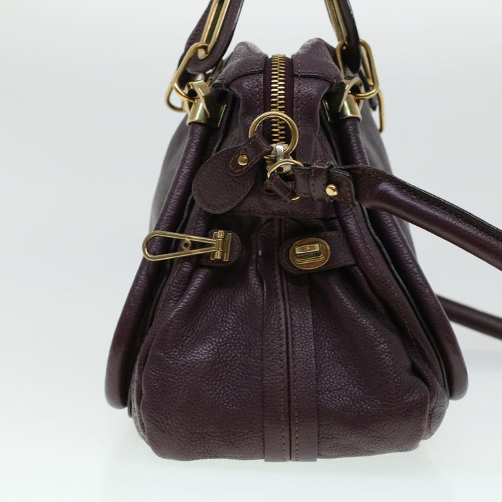 Chloe Paraty Hand Bag Leather Purple 02-12-50-65 44039