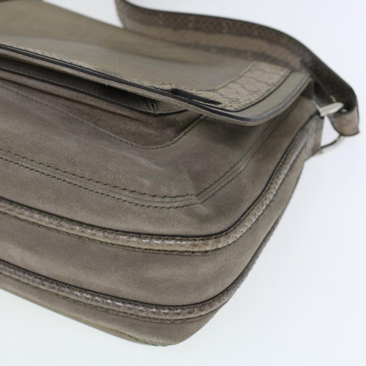 Chloe Shoulder Bag Suede Leather Gray 44064