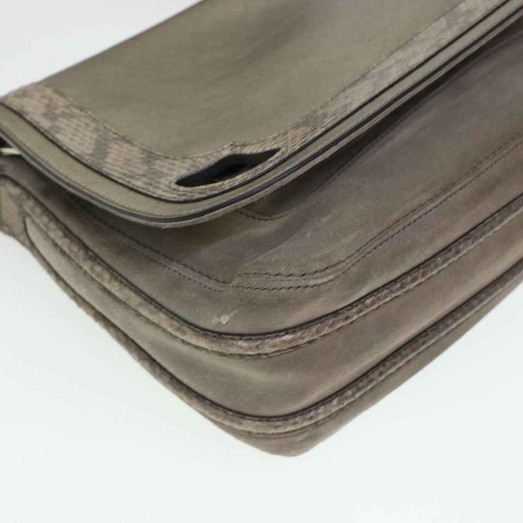 Chloe Shoulder Bag Suede Leather Gray 44064