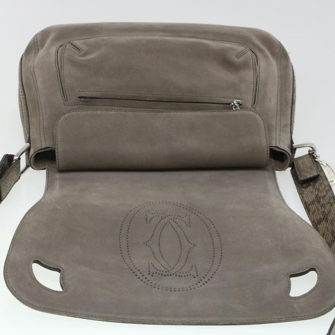 Chloe Shoulder Bag Suede Leather Gray 44064