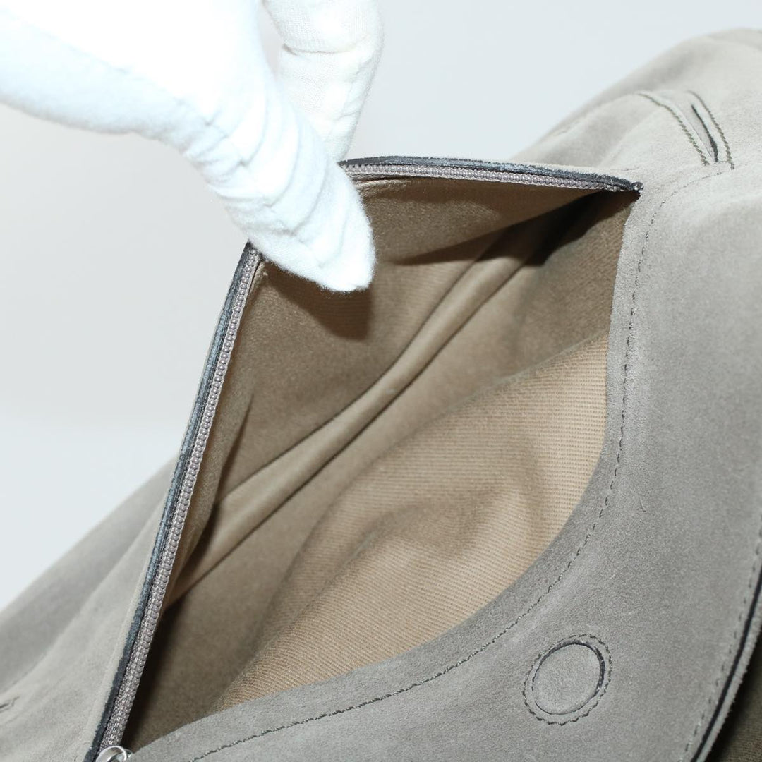 Chloe Shoulder Bag Suede Leather Gray 44064