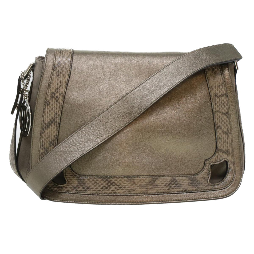 Chloe Shoulder Bag Suede Leather Gray 44064
