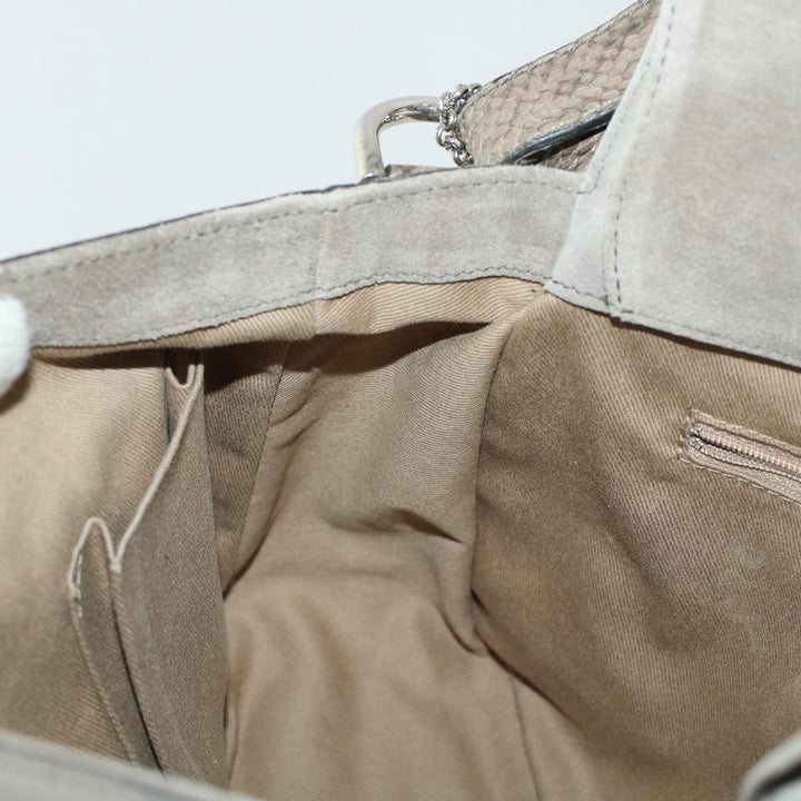 Chloe Shoulder Bag Suede Leather Gray 44064