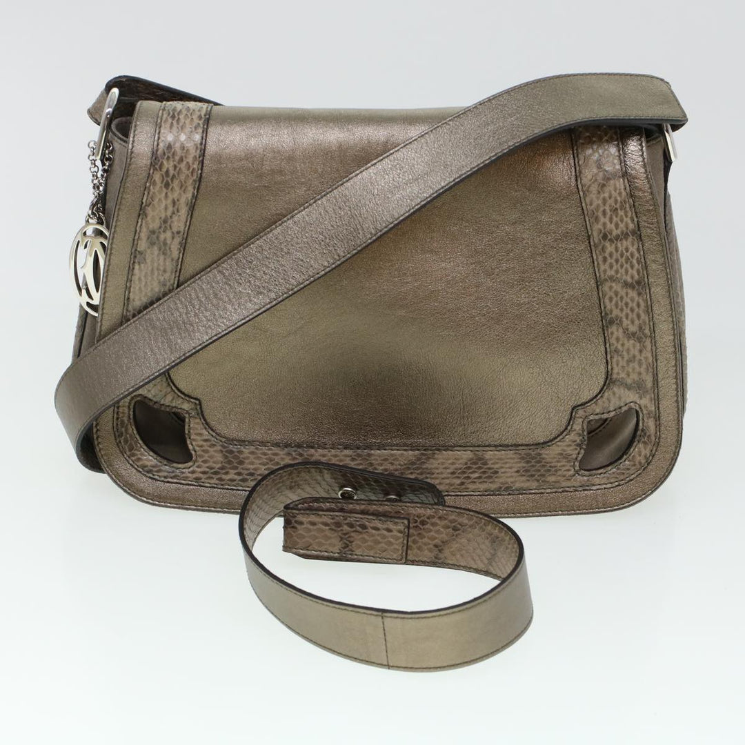 Chloe Shoulder Bag Suede Leather Gray 44064