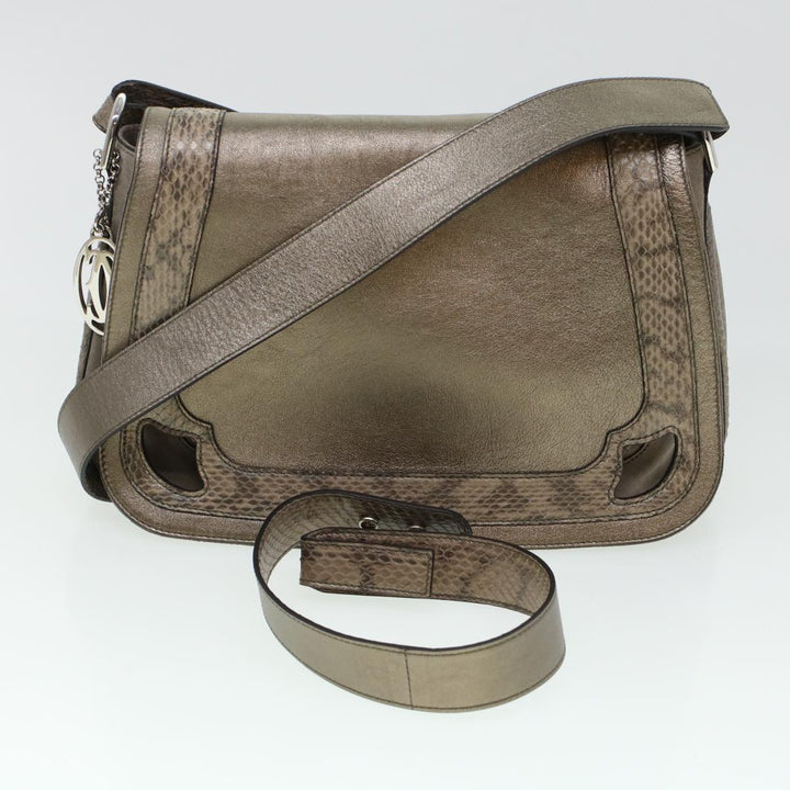 Chloe Shoulder Bag Suede Leather Gray 44064