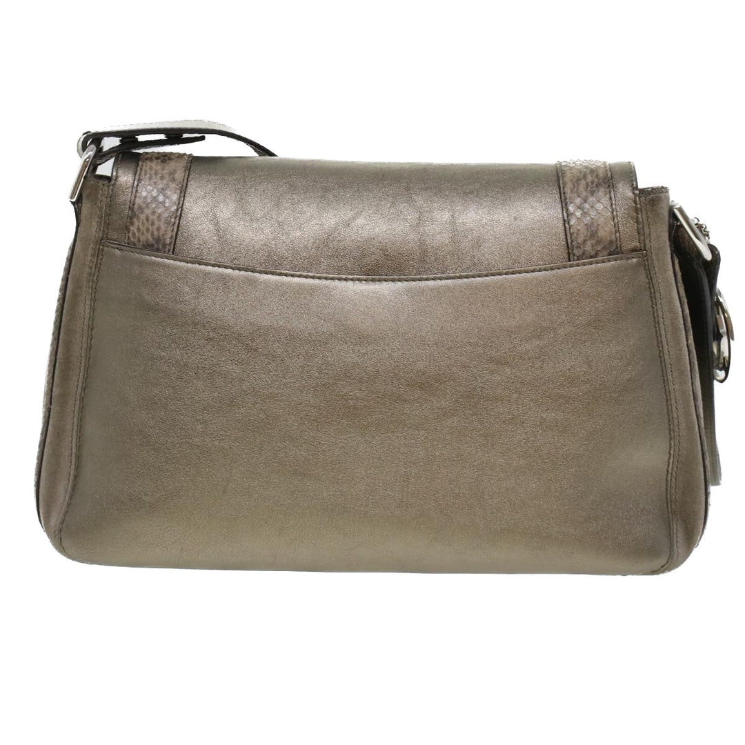 Chloe Shoulder Bag Suede Leather Gray 44064
