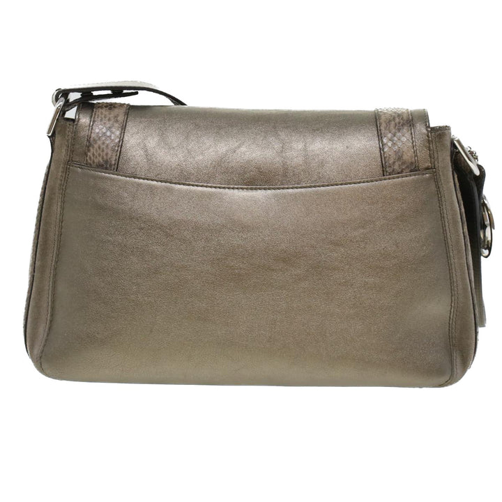 Chloe Shoulder Bag Suede Leather Gray 44064