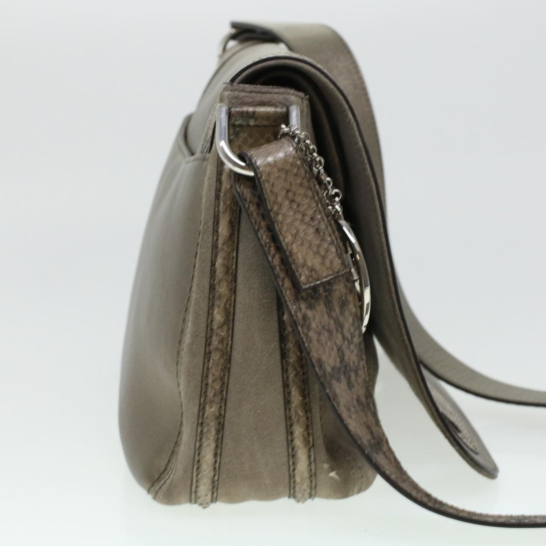 Chloe Shoulder Bag Suede Leather Gray 44064