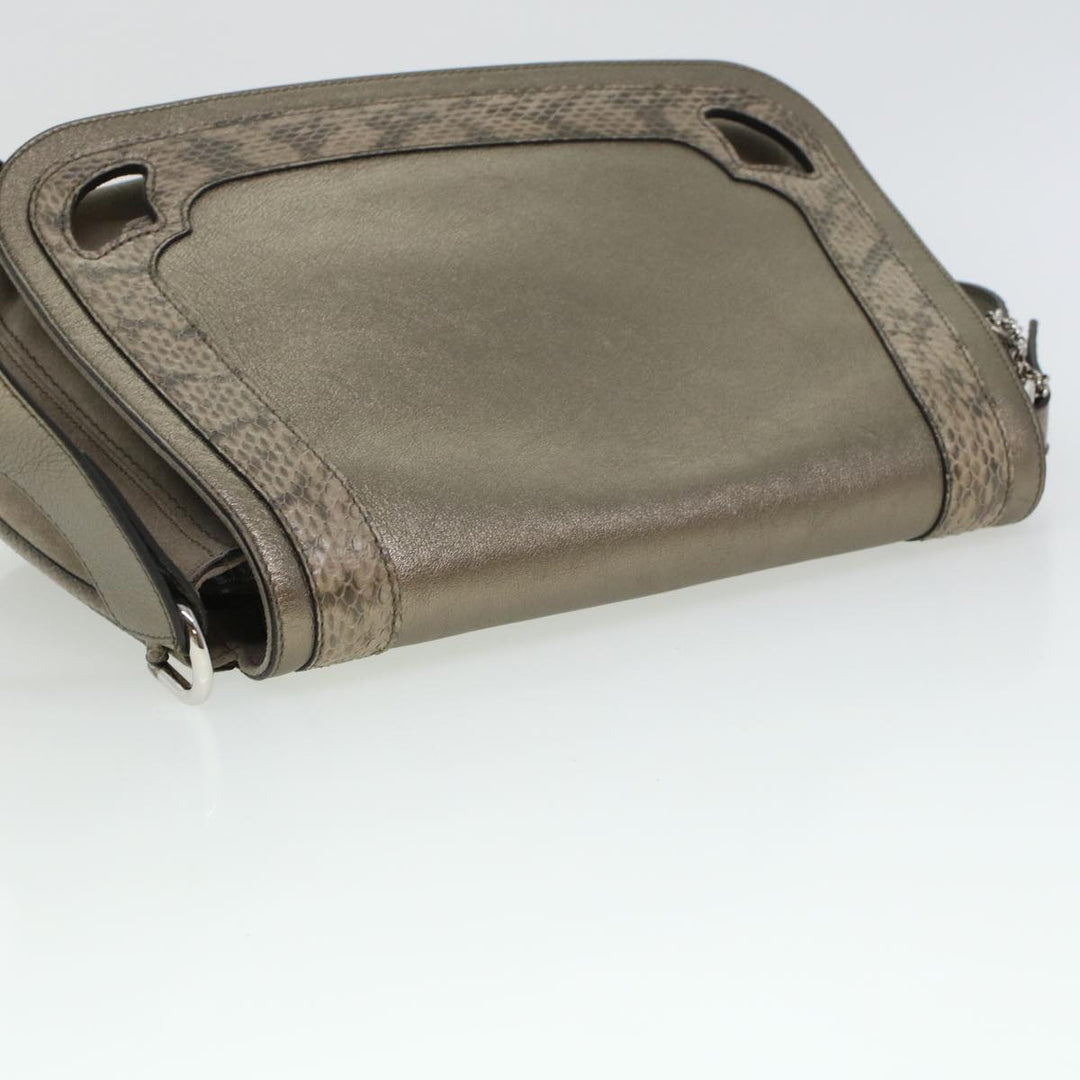 Chloe Shoulder Bag Suede Leather Gray 44064