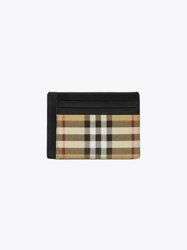 Burberry Vintage Check Money Clip Card Wallet Beige