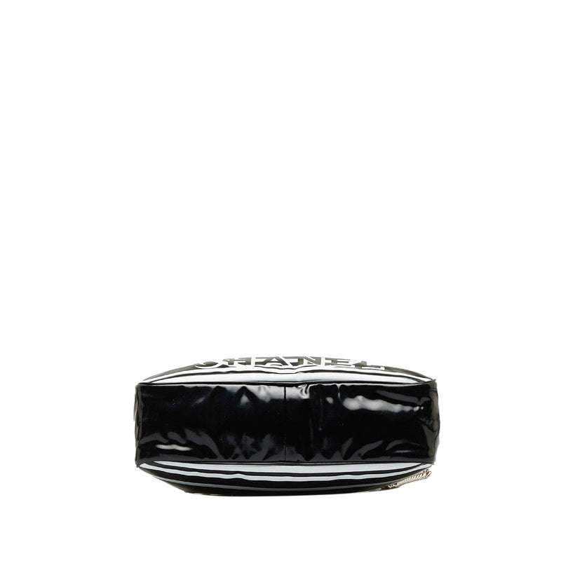 Top Quality Chanel 19 Cruise Collection LA PAUA Cocomark Chain Shoulder Bag Black White PVC Leather  CHANEL