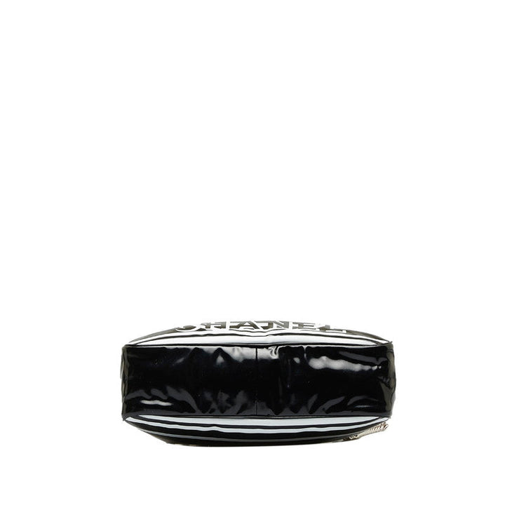 Top Quality Chanel 19 Cruise Collection LA PAUA Cocomark Chain Shoulder Bag Black White PVC Leather  CHANEL