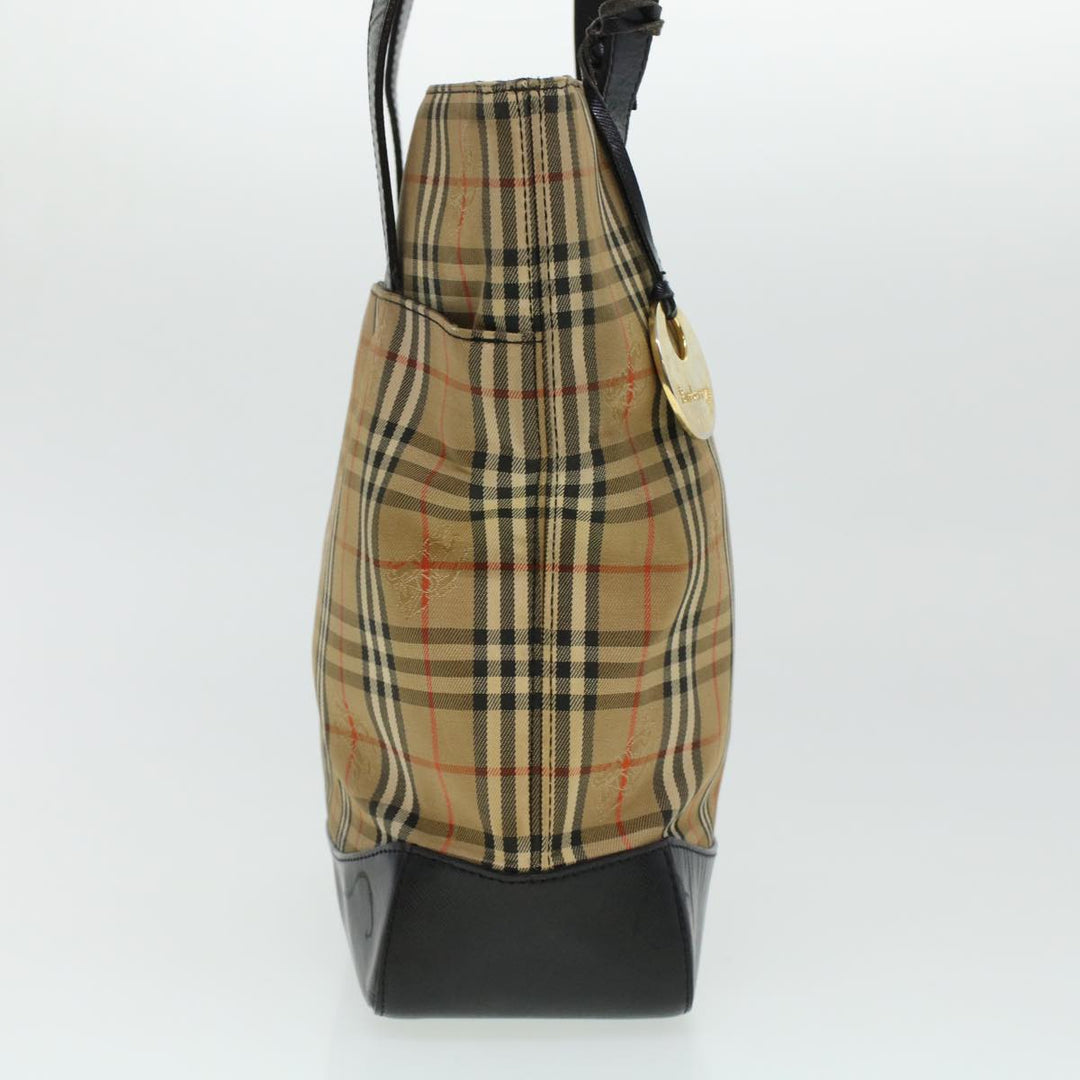 BURBERRY Shoulder Bag PVC Leather Beige Brown Auth 44154