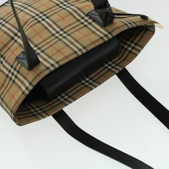 BURBERRY Shoulder Bag PVC Leather Beige Brown Auth 44154