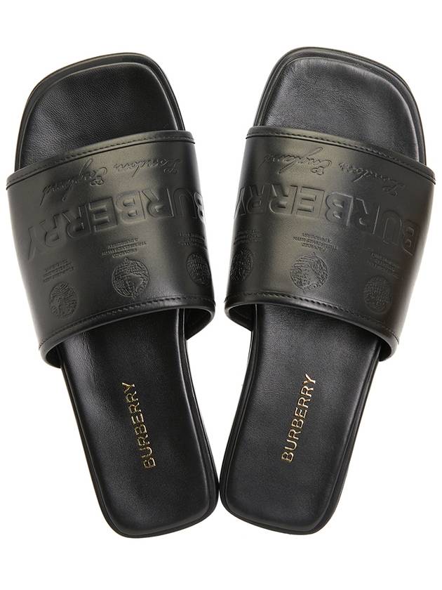 Burberry Carolyn Leather Slippers Black
