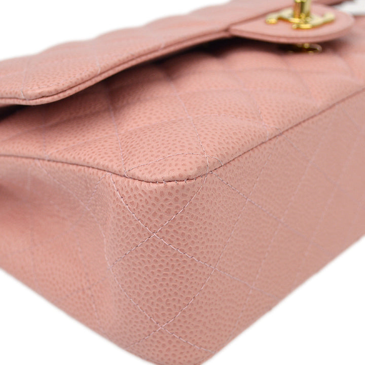 Top Quality Chanel Pink Caviar Medium Classic Double Flap Shoulder Bag