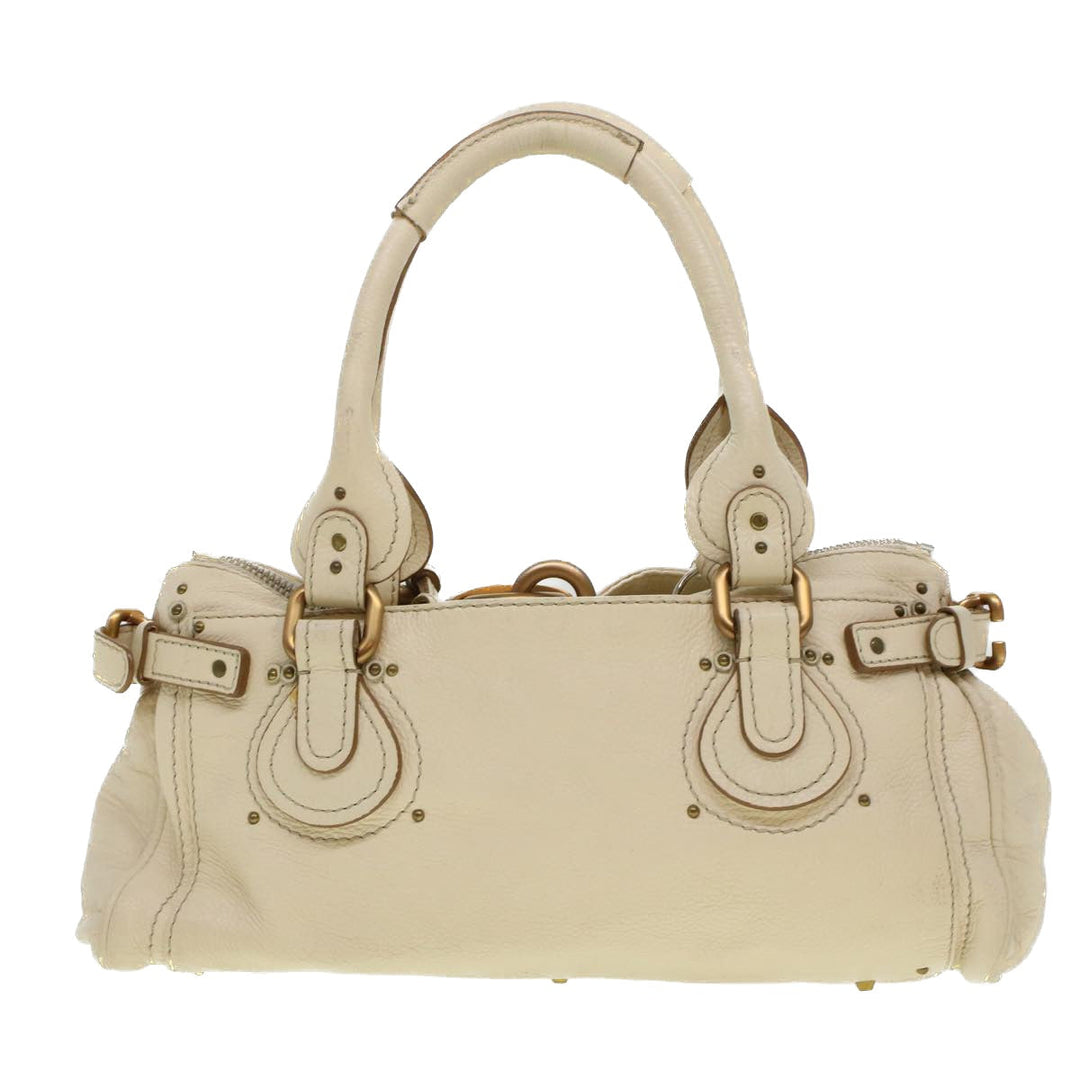 Chloe Paddington Hand Bag Leather Beige 44401