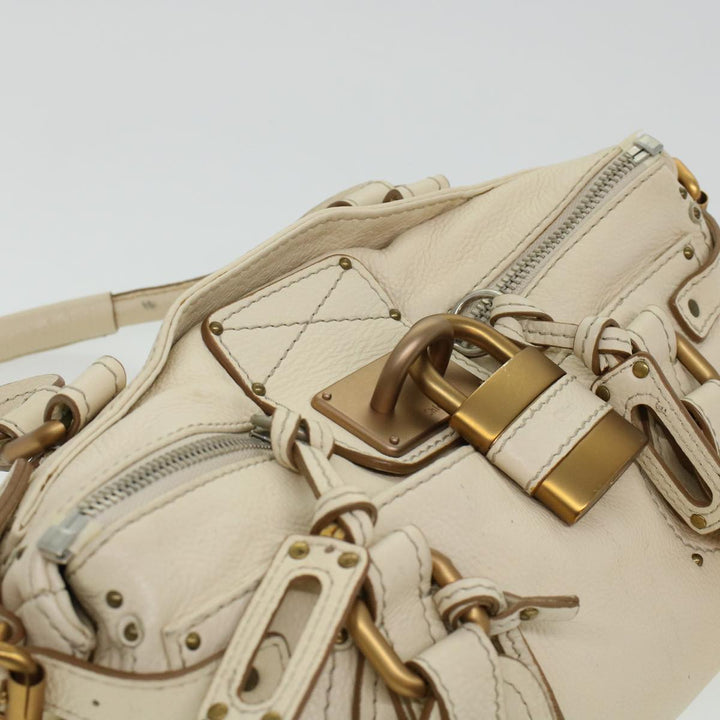 Chloe Paddington Hand Bag Leather Beige 44401