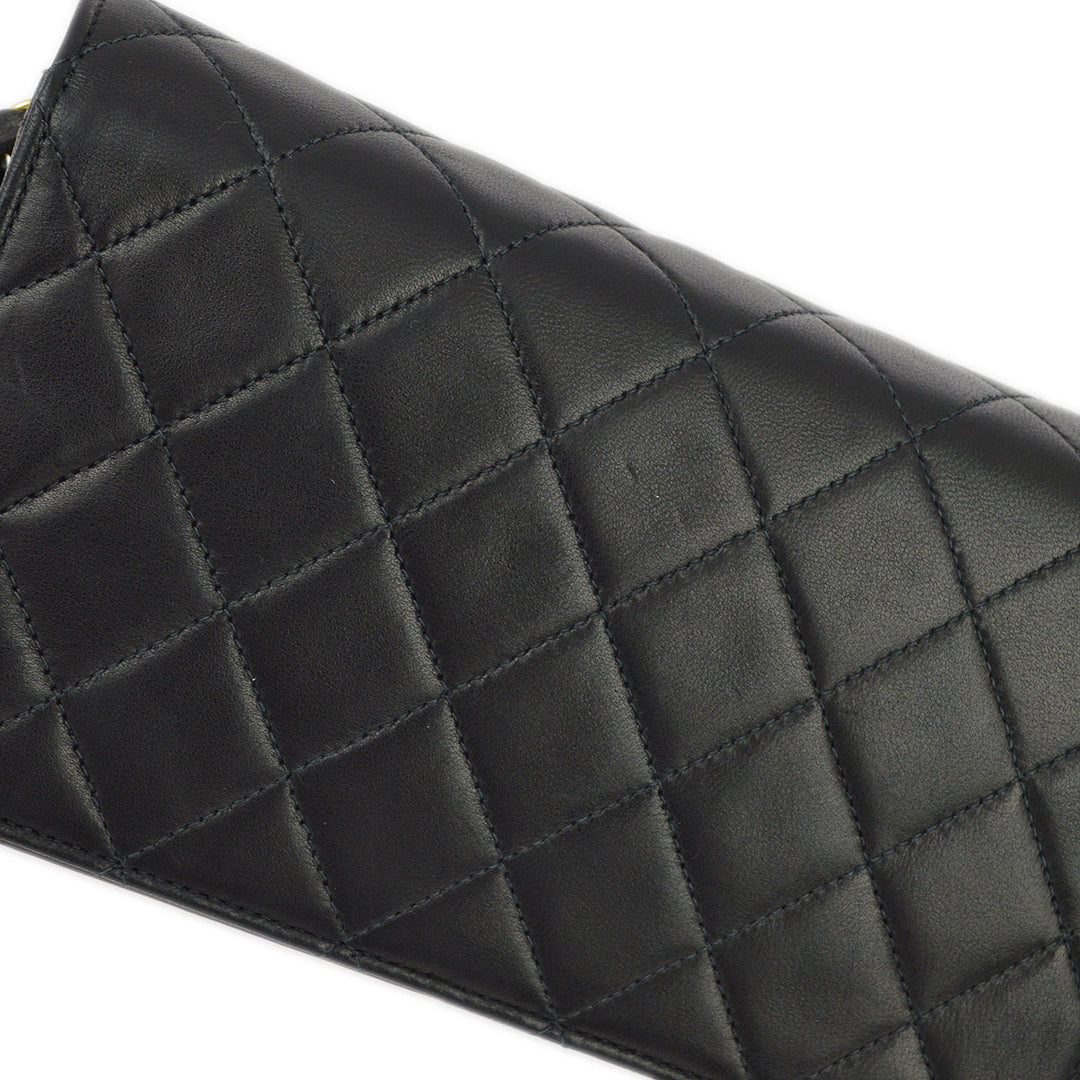 Top Quality Chanel 2000-2001 Black Lambskin Pushlock Mini Full Flap Shoulder Bag