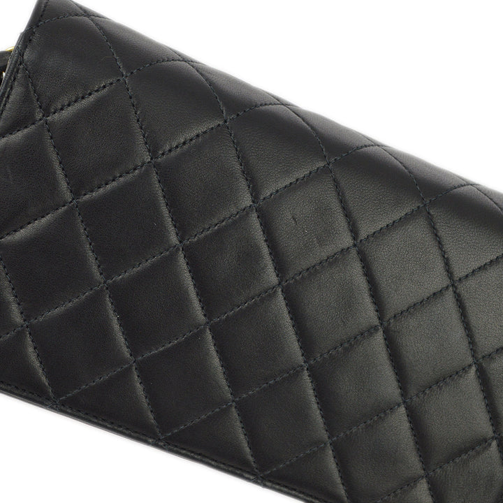 Top Quality Chanel 2000-2001 Black Lambskin Pushlock Mini Full Flap Shoulder Bag