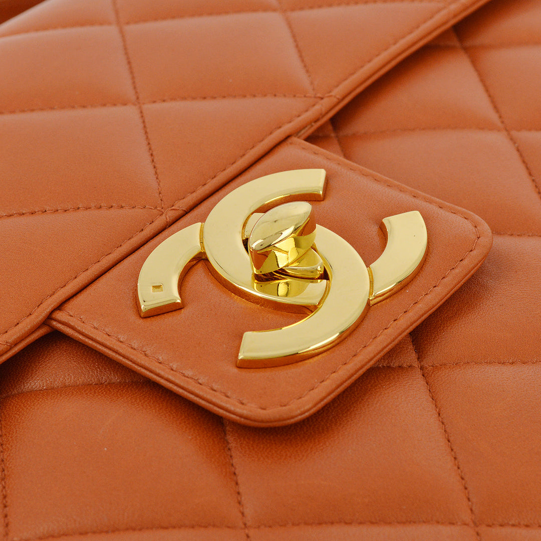 Top Quality Chanel Orange Lambskin Briefcase Business Handbag