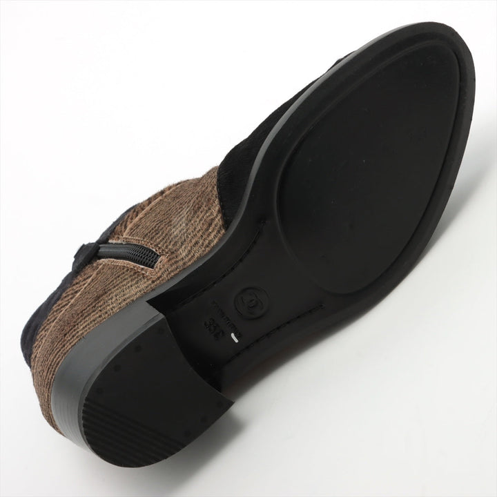 Top Quality Chanel Coco Shoes 35C  Black X Brown G31040