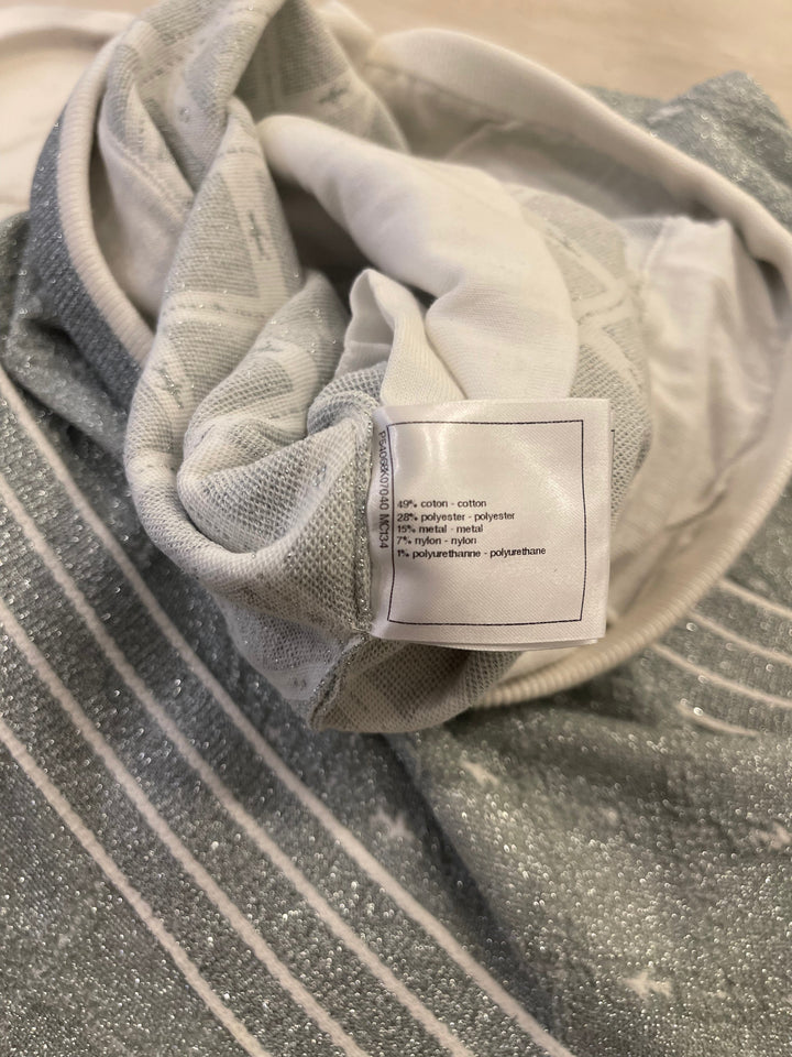 *HOT COLLECTION* Top Quality Chanel Spring / Summer 2016 Grey Metallic Airline Collection Jumper with Zip and Plane Details Size FR 36 (UK 8) RRP ¬£2,400