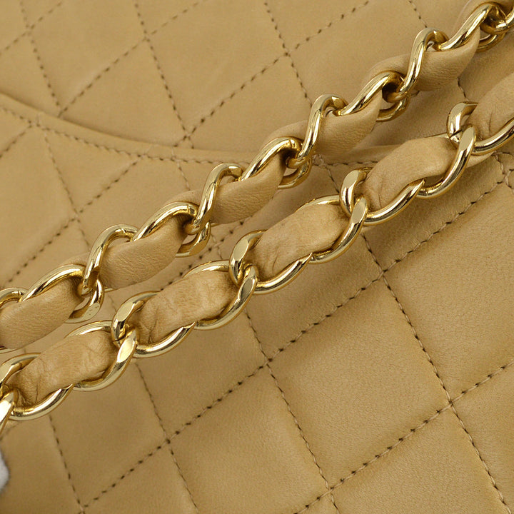 Top Quality Chanel 2000-2001 Beige Lambskin Small Classic Double Flap Shoulder Bag