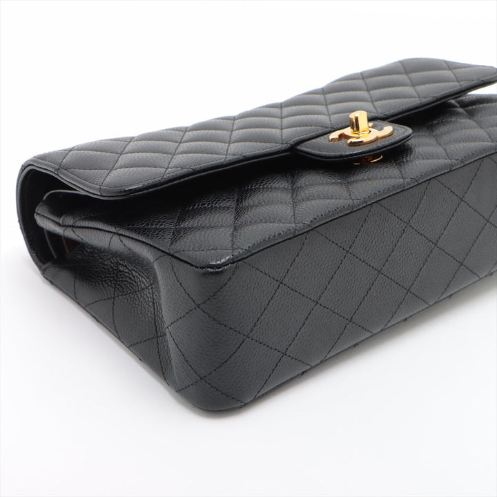 Top Quality Chanel Matrasse 25 Caviar S Double Flap Double Chain Bag Black G  15th