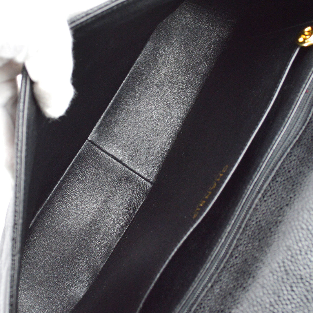 Top Quality Chanel Black Caviar Jumbo Classic Flap Shoulder Bag