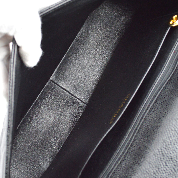 Top Quality Chanel Black Caviar Jumbo Classic Flap Shoulder Bag