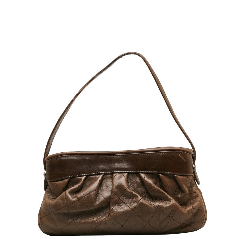 Top Quality Chanel Matrasse Logo Silver Gold  One-Shoulder Bag Brown   CHANEL