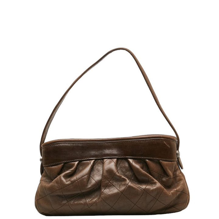 Top Quality Chanel Matrasse Logo Silver Gold  One-Shoulder Bag Brown   CHANEL