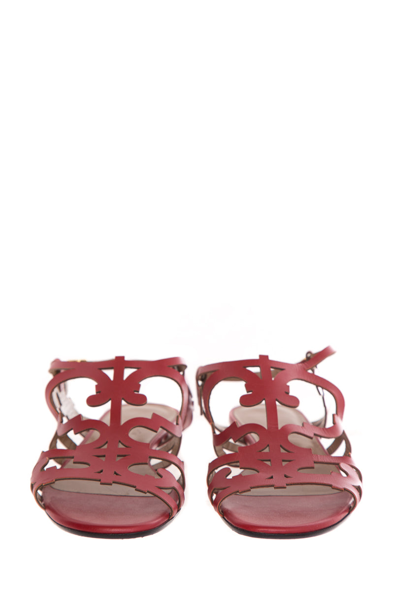 Hermès Red Karlotta Sandals SZ 37.5