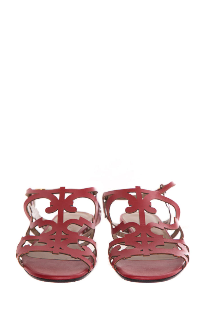 Hermès Red Karlotta Sandals SZ 37.5