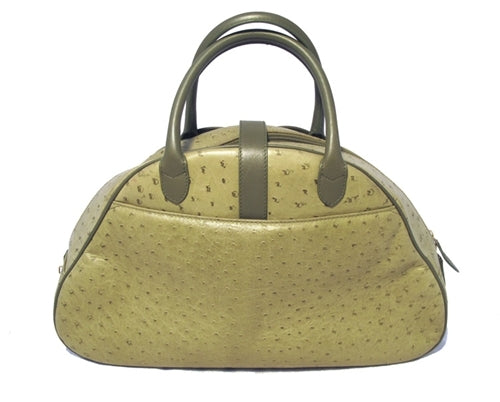 Christian Top quality Dior Green Ostrich Leather Handbag